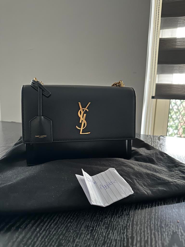 Saint Laurent sunset medium, Schoudertasje, Zwart, Ophalen of Verzenden, Zo goed als nieuw