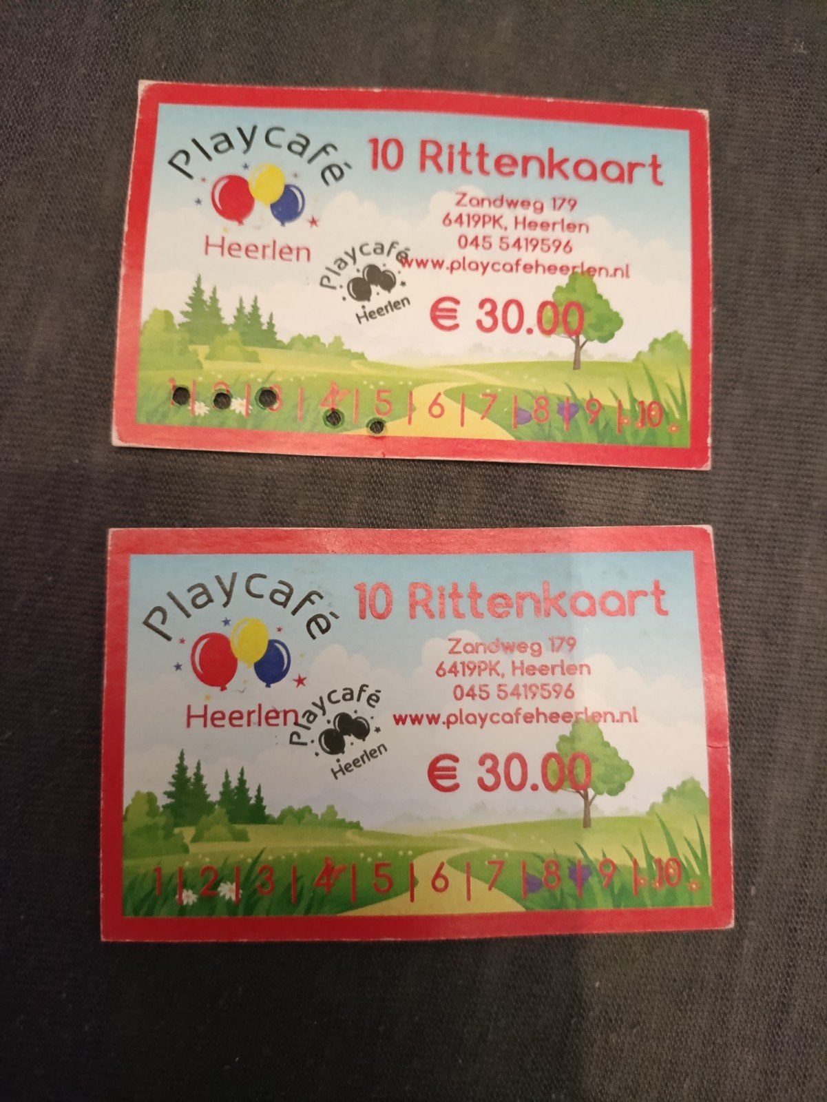 10 rittenkaart playcafe heerlen, Tickets en Kaartjes, Twee personen, Ticket of Toegangskaart