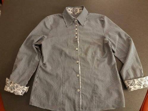 Blouse merk Laura H maat 38 zwart / wit ruitje zgan, Maat 38/40 (M), Zwart, Ophalen of Verzenden, Zo goed als nieuw