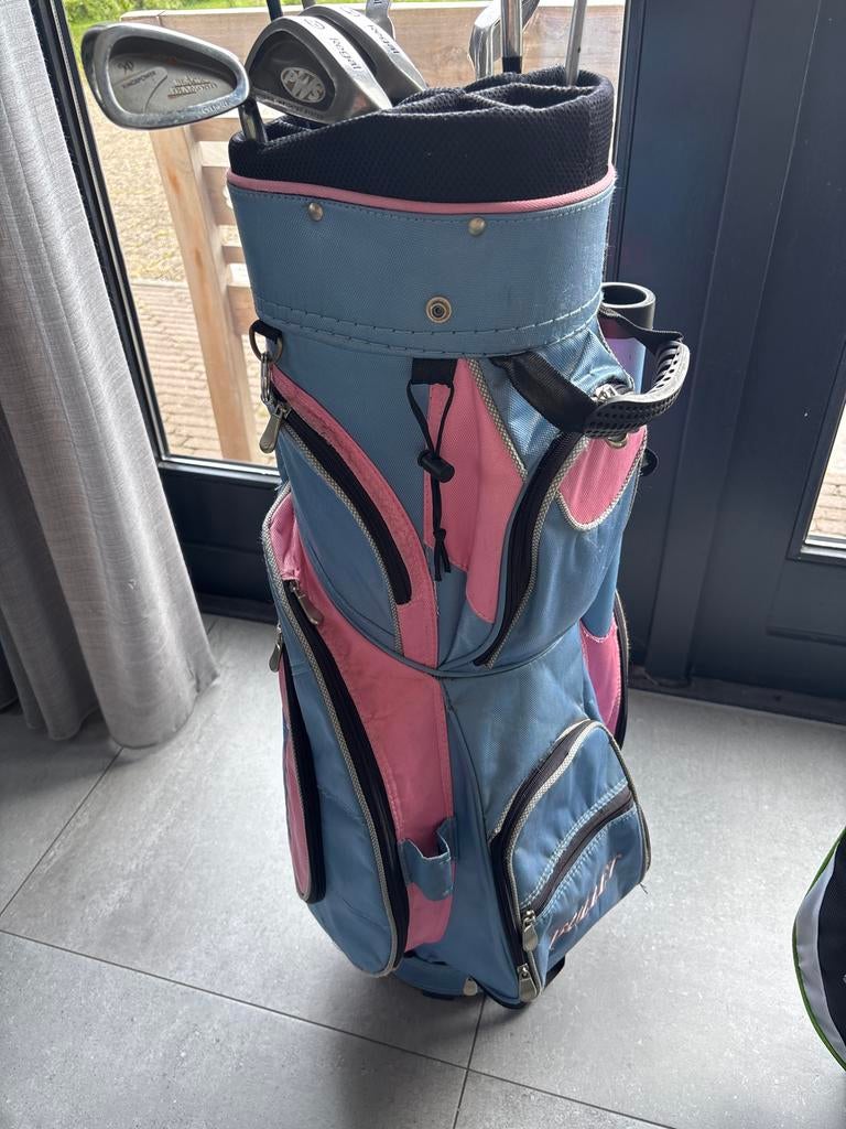 Bullet Golf Cartbag - Roze/Blauw, Ophalen, Gebruikt, Tas, Overige merken