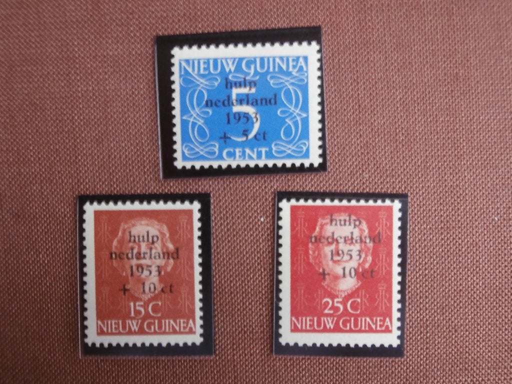 NED. NIEUW GUINEA 1953; serie WATERSNOOD, Postzegels en Munten, Verzenden, Postfris, Nieuw-Guinea