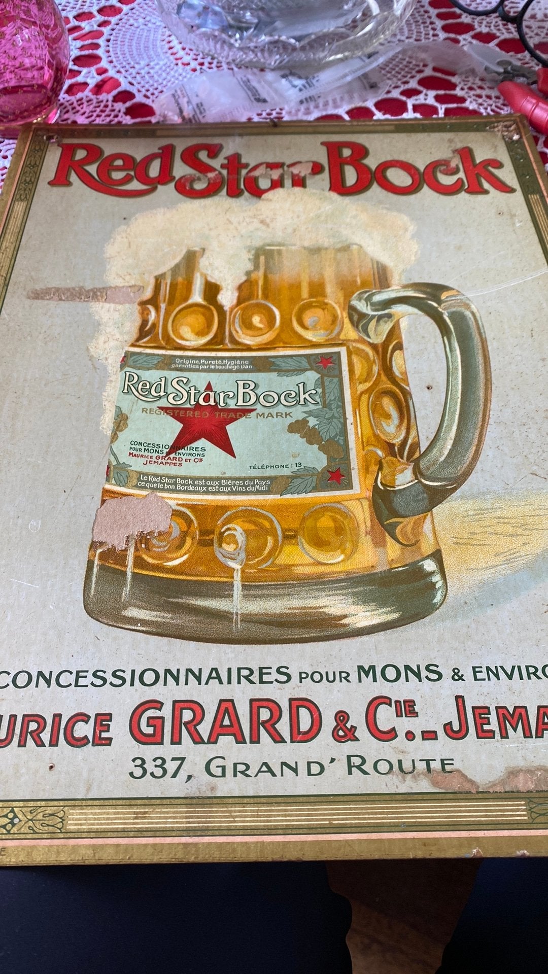Karton vintage reclame bord circa 1920, Ophalen of Verzenden, Gebruikt, Reclamebord