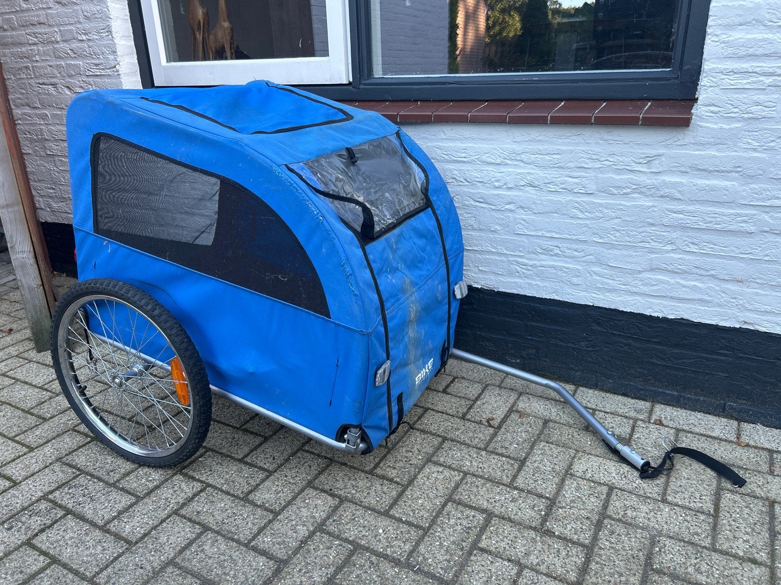 Hondenkar voor fiets - Blauw, gebruikt, Fietsen en Brommers, Ophalen, Gebruikt, Hondenkar, 20 tot 40 kg