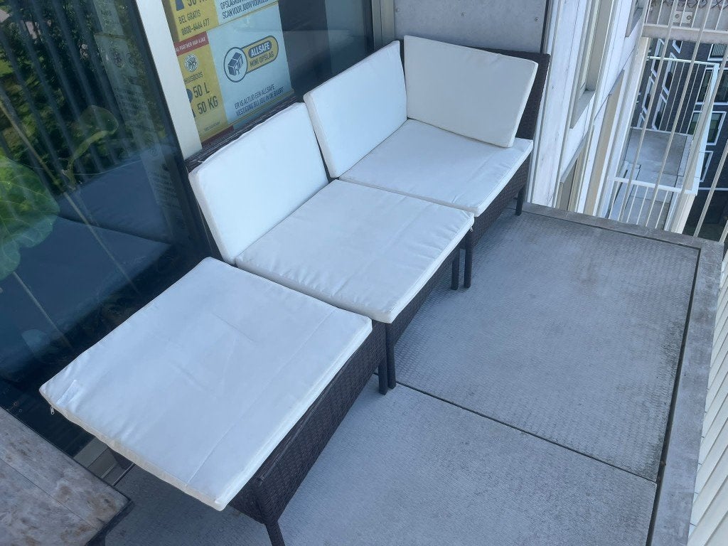 Wicker Loungebank met Kussens vidaxl, Tuin en Terras, Ophalen, Gebruikt, Wicker
