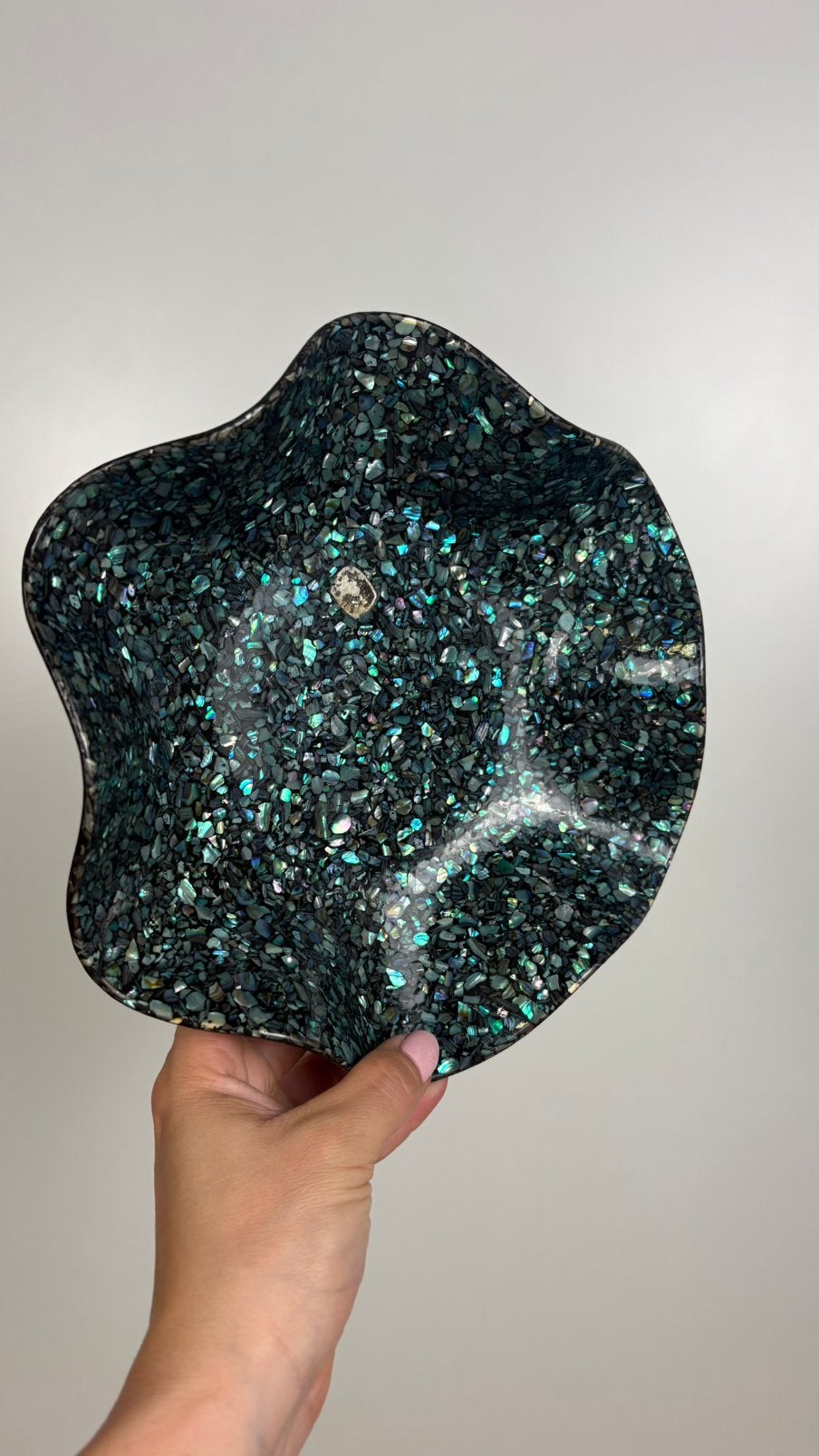 Vintage iriserende Paua abalone schelp schaal NieuwZeeland, Ophalen of Verzenden