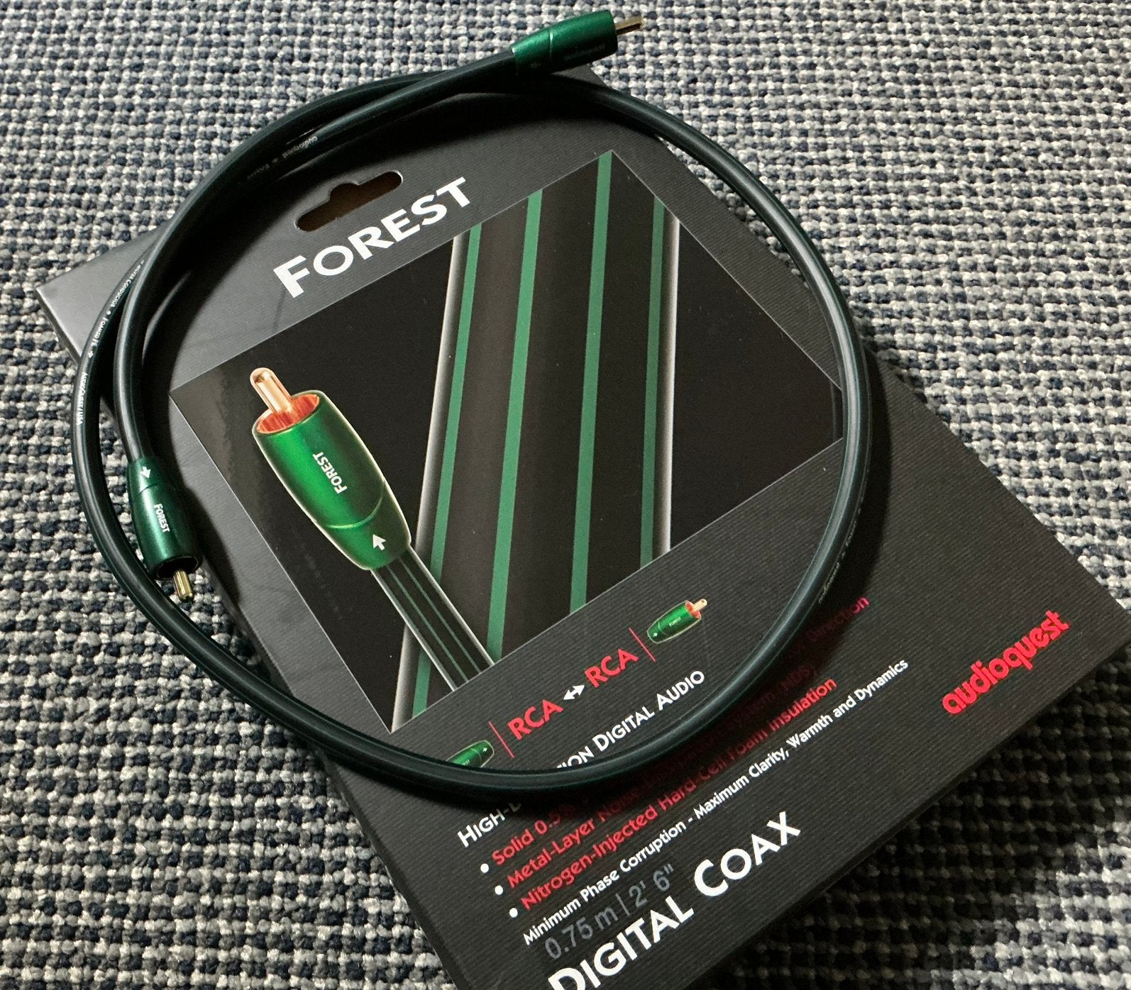 Audioquest Forest - digital coax kabel (75 cm), Ophalen of Verzenden, Zo goed als nieuw
