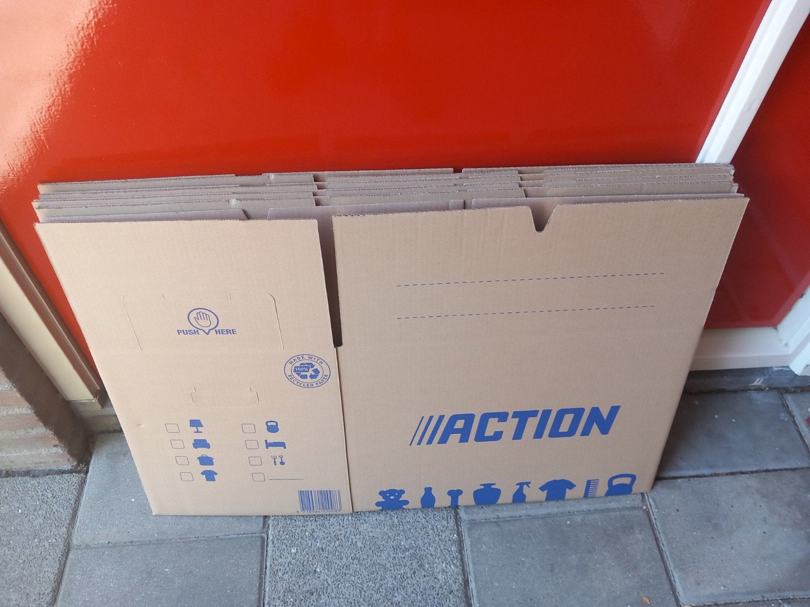 Verhuis Dozen Action 5 Stuks,Nieuw, Doe-het-zelf en Verbouw, Kratten en Dozen, Ophalen, Doos, Minder dan 50 cm, Minder dan 40 cm