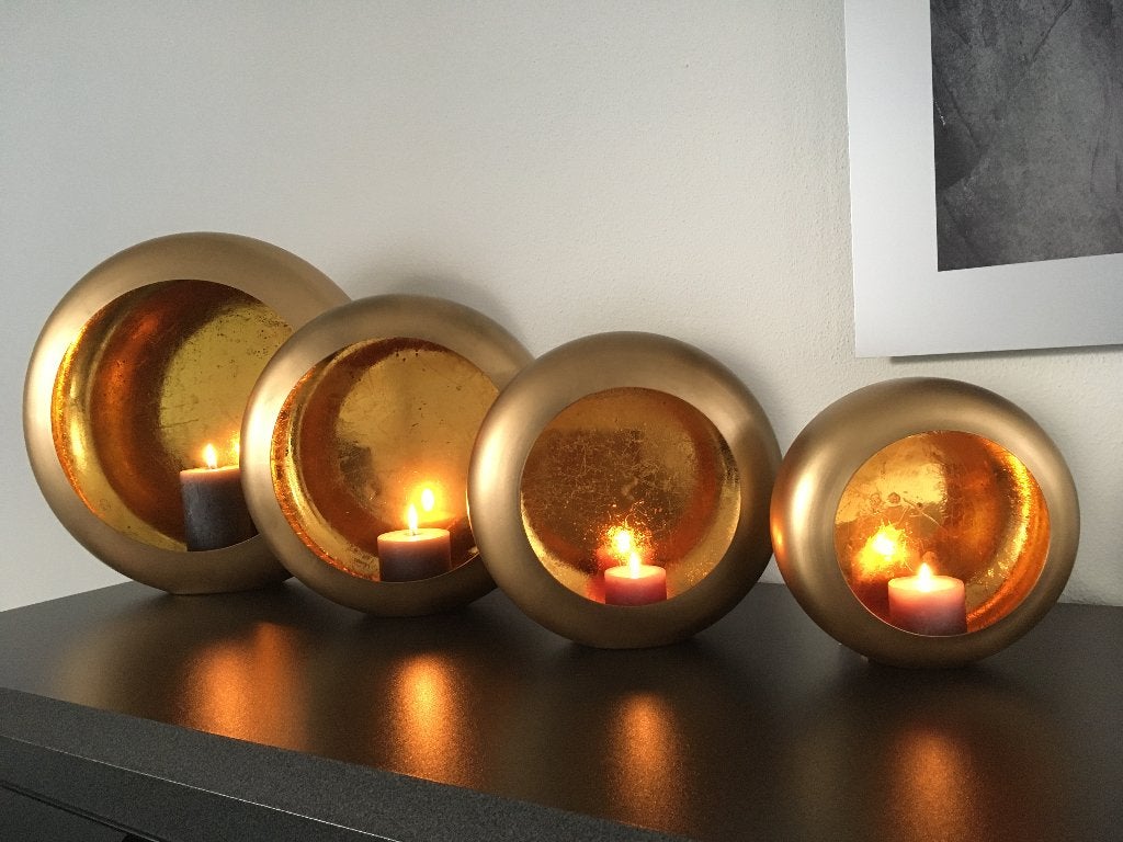 Marrakech round candles gold S,M,L of XL Nieuw!, Windlicht, Nieuw, Ophalen of Verzenden, Metaal