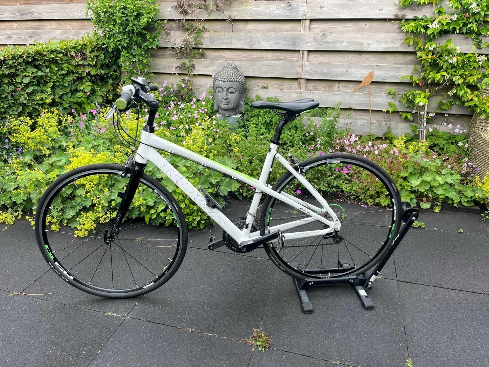 Koga Miyata dames racefiets  , wit met groene accenten, Ophalen, 28 inch, Gebruikt, Velgrem