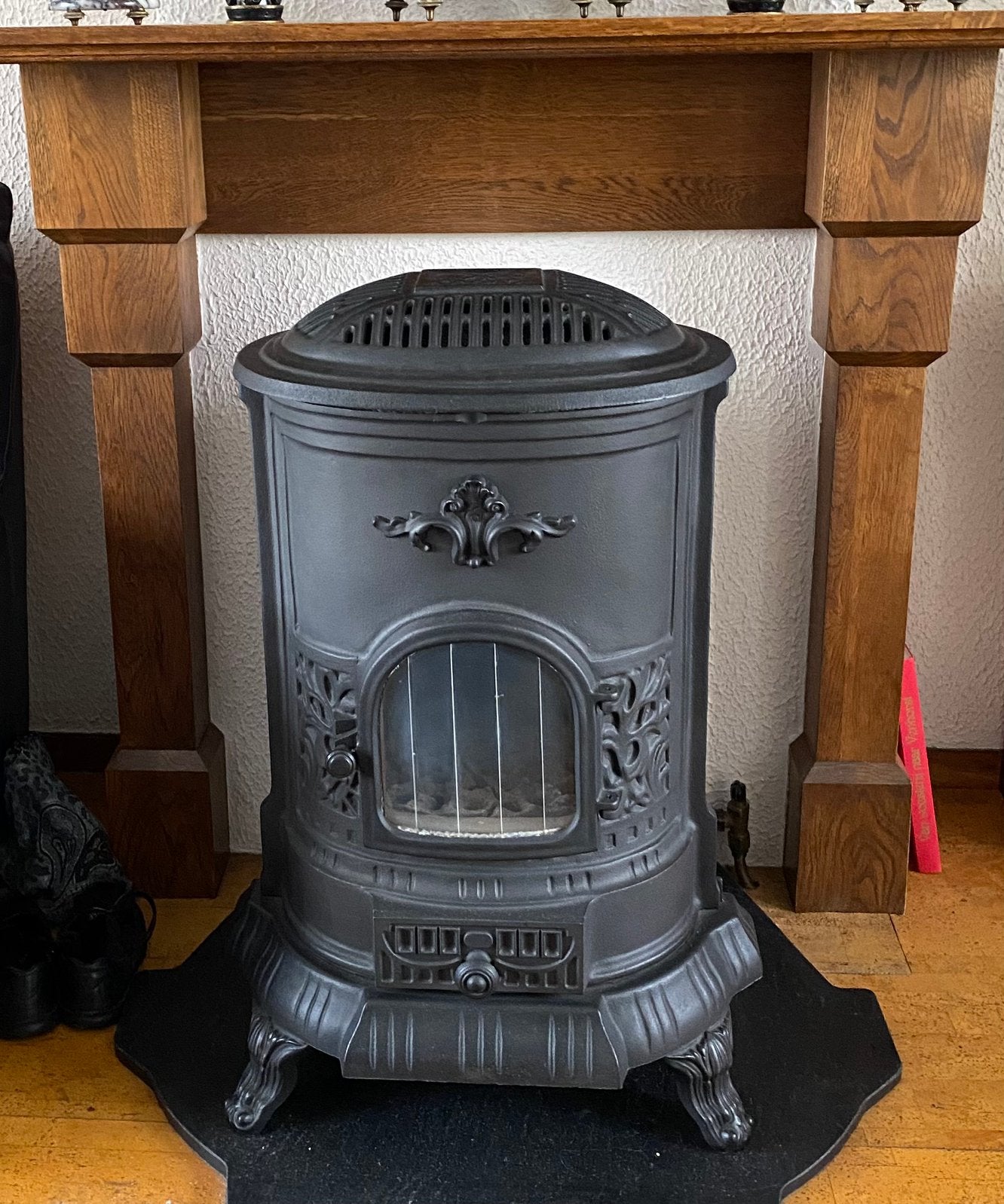 Gietijzeren potkachel op gas, Huis en Inrichting, Kachels, Ophalen, Zo goed als nieuw, Gas, Gaskachel