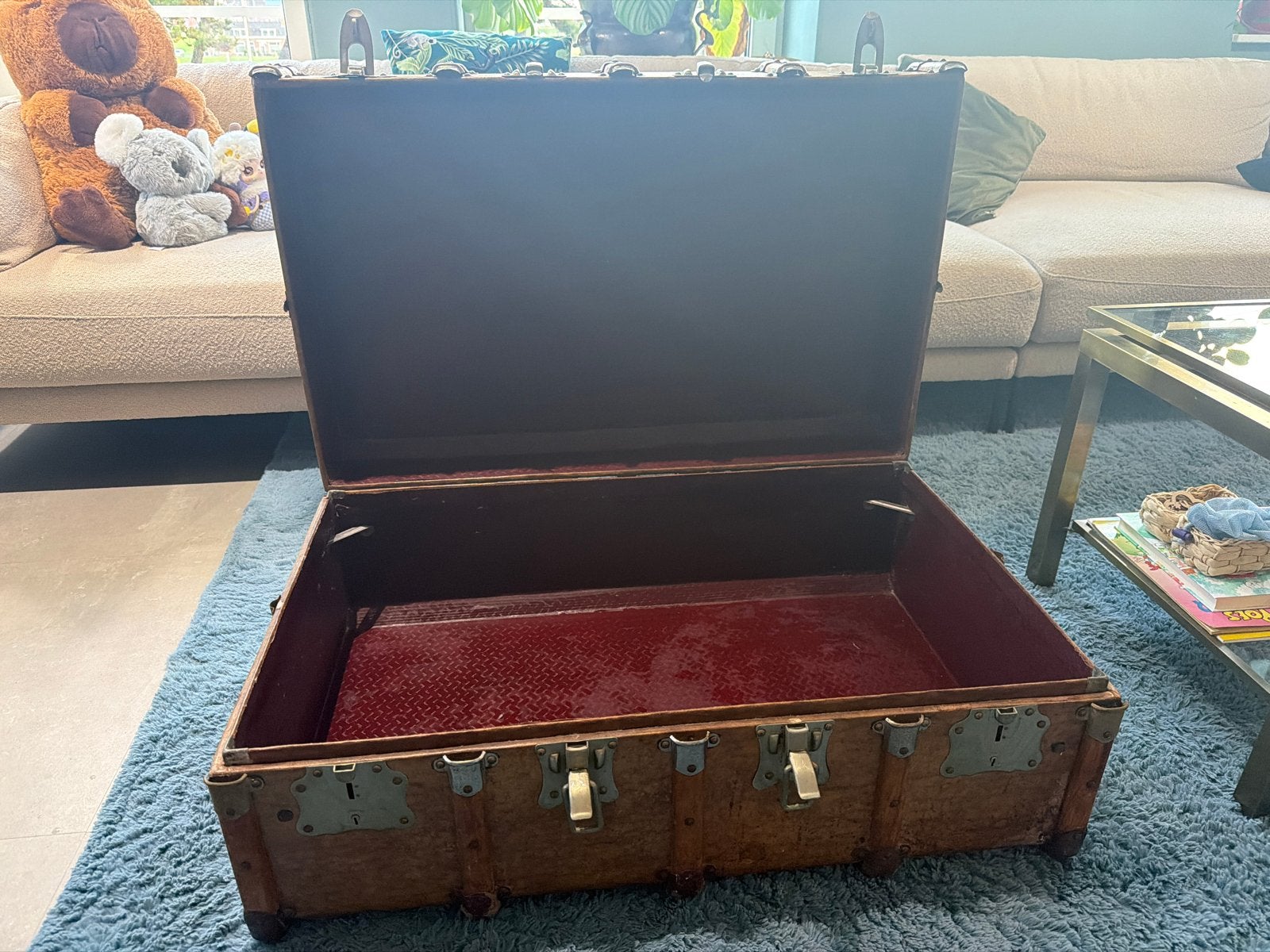 Antieke houten koffer/kist - Vintage decoratie