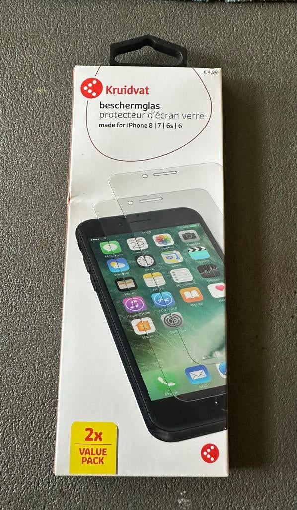 Kruidvat Beschermglas iPhone 8/7/6S/6 - 2 stuks, Telecommunicatie, Mobiele telefoons | Hoesjes en Frontjes | Apple iPhone, Nieuw