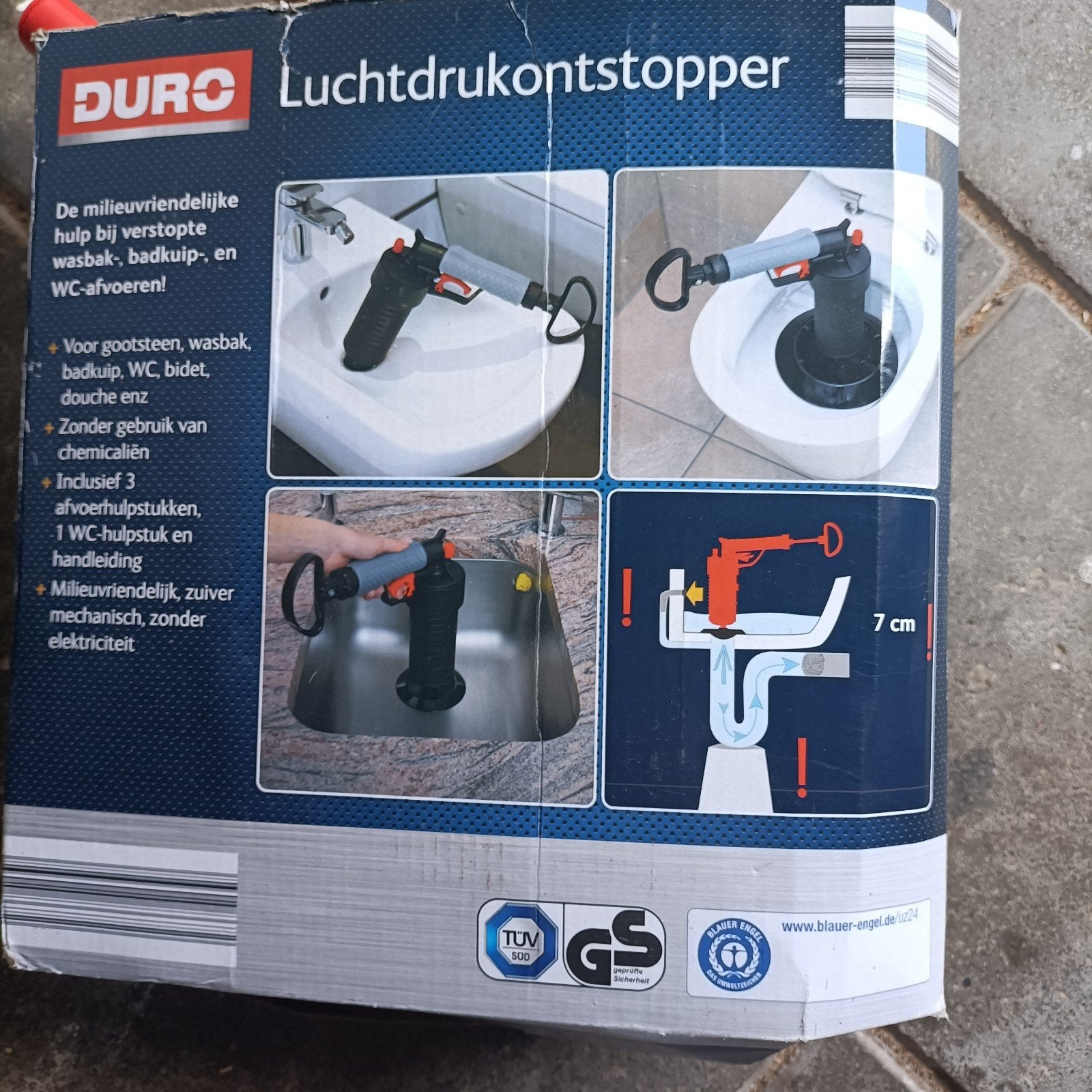 DURO Luchtdrukontstopper voor verstopte afvoeren, Ophalen, Nieuw, Overige typen