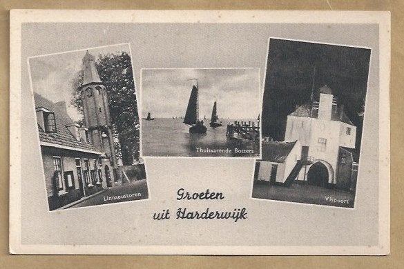 Oude Ansichtkaart Harderwijk, Linnaeustoren Botters Vispoort, Ophalen of Verzenden, Voor 1920, Gelopen, Gelderland