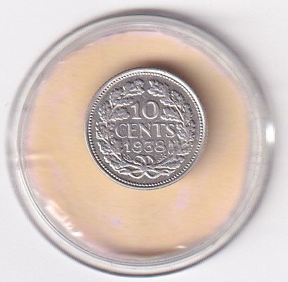10 Cent 1938 Zeer Fraai, Verzenden, Zilver, 10 cent, Koningin Wilhelmina