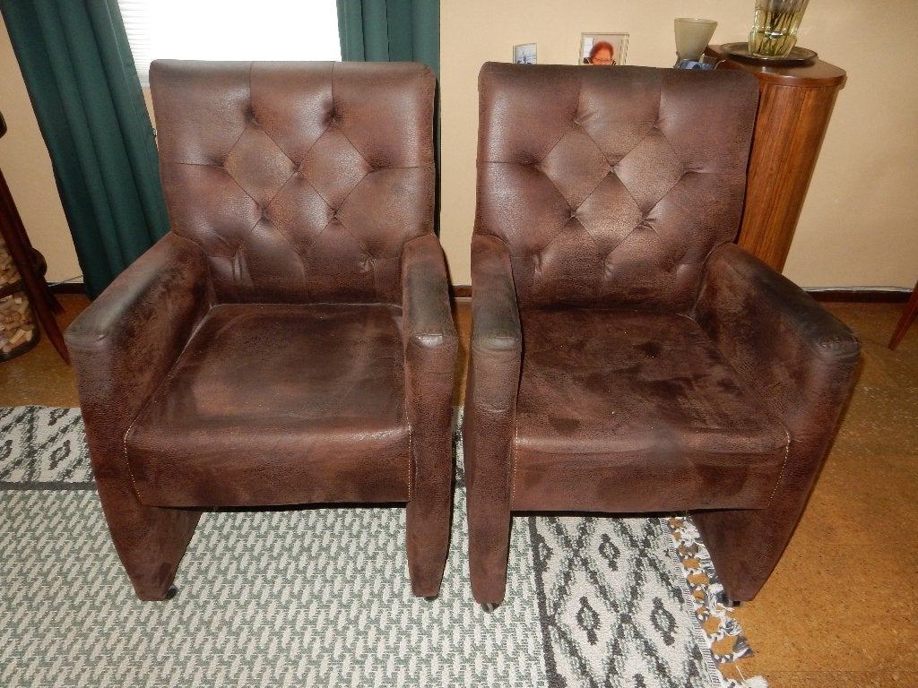 6 x eettafel stoelen. GRATIS., Ophalen, Overige materialen, Gebruikt, Bruin