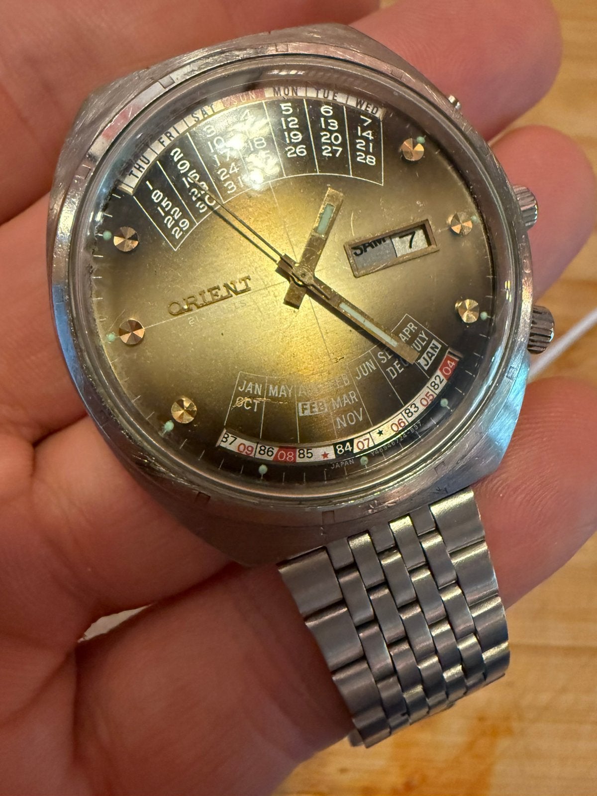 Vintage Orient World Timer watch Automatic, Ophalen of Verzenden, Staal, Overige merken, 1960 of later