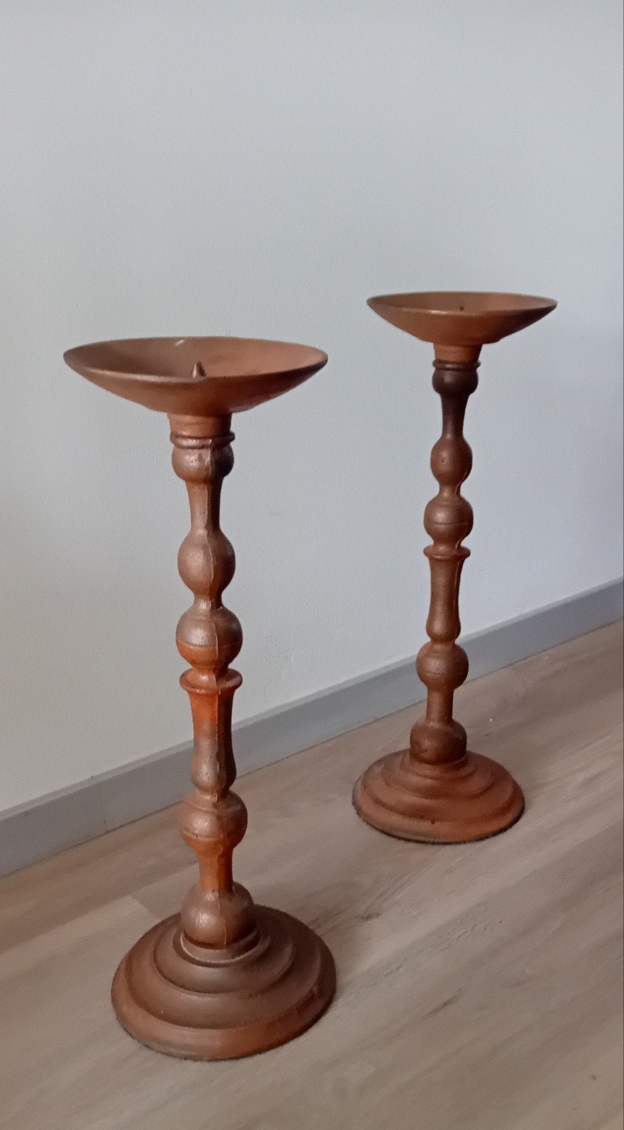 Gietijzeren kandelaars ., Huis en Inrichting, Ophalen, Metaal, 51 cm