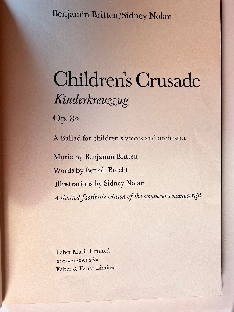 Benjamin Britten Kinderkreuzzug Op. 82, Klarinet, Gebruikt, Klassiek, Ophalen of Verzenden