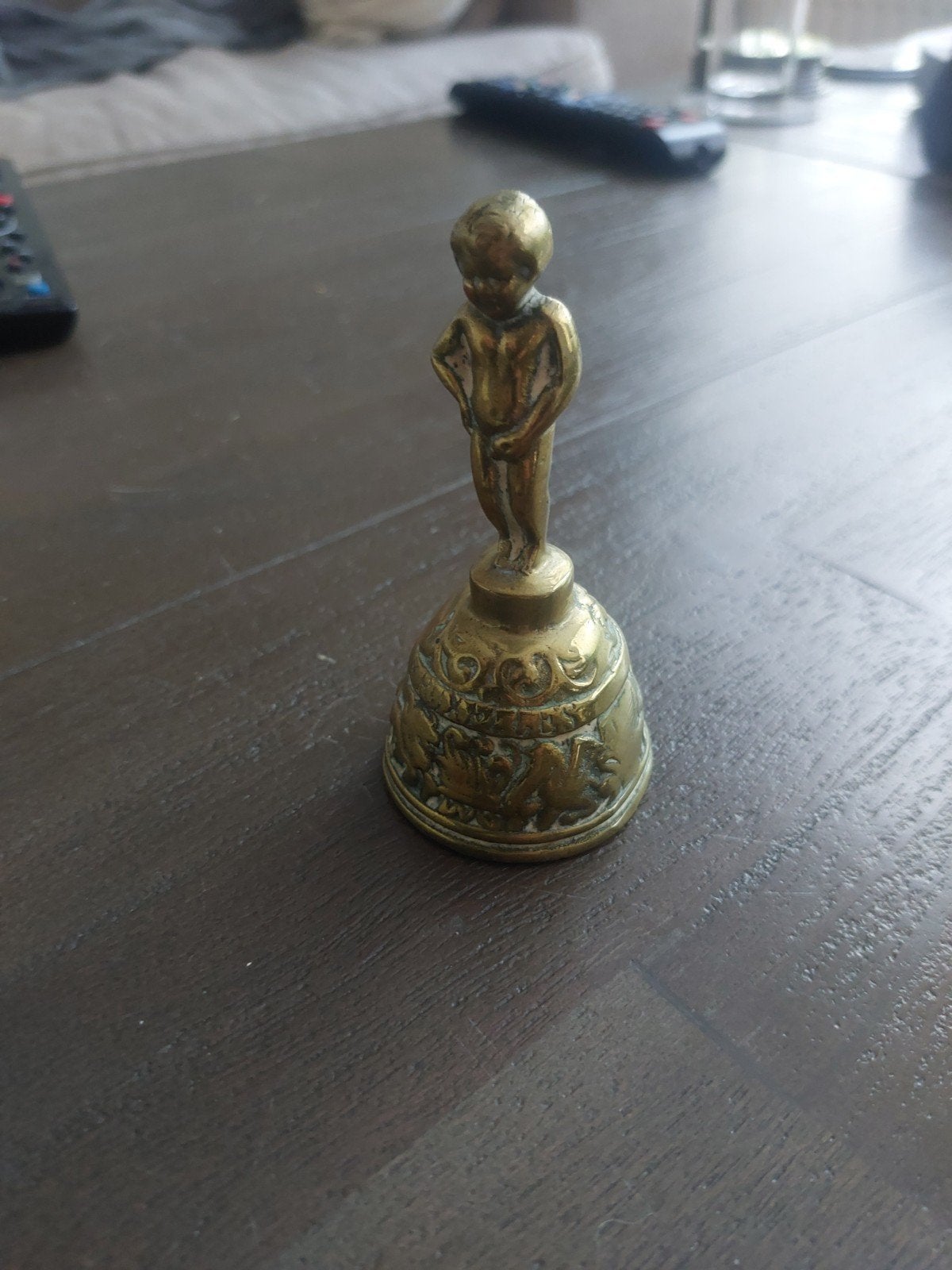 Vintage Manneken Pis bel - Brons, Ophalen of Verzenden