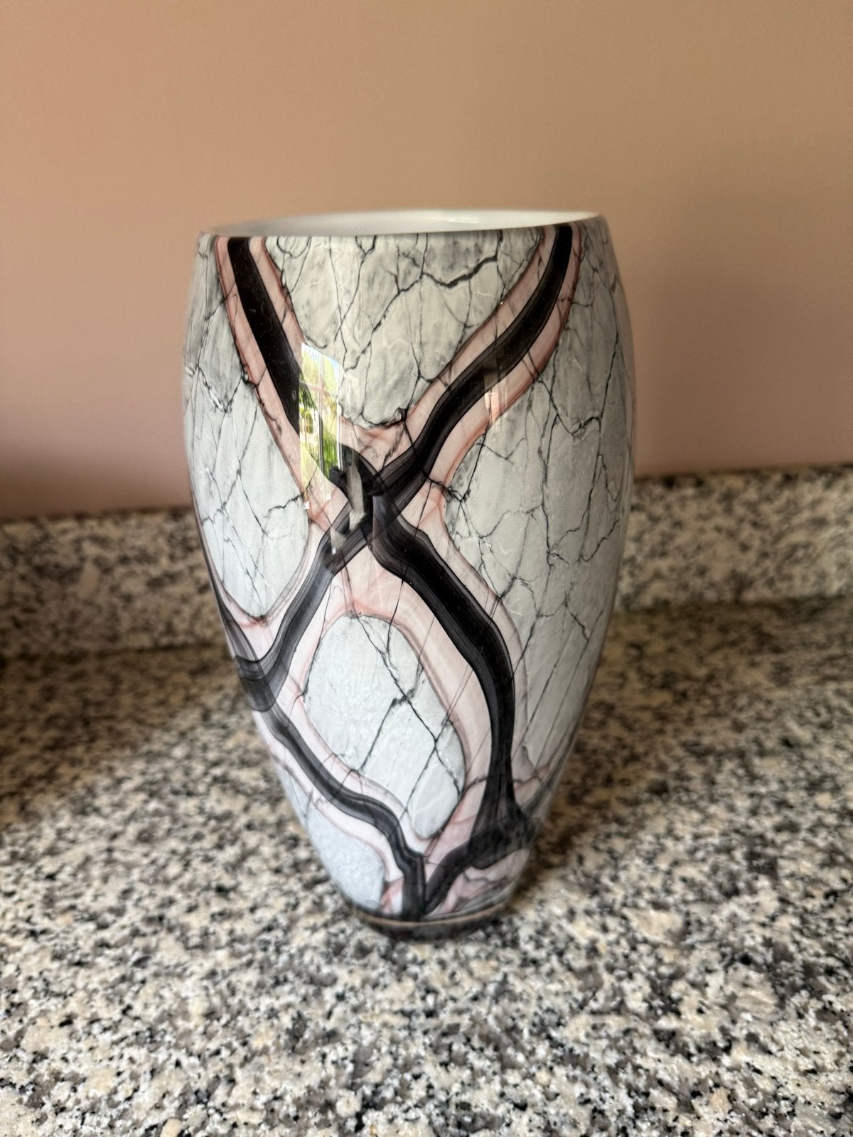 Fidrio Holland glazen vaas - 30 cm hoog, Huis en Inrichting, Ophalen of Verzenden, Zo goed als nieuw, Grijs, Glas