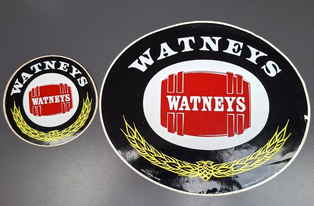 Stickers Watneys Scotch Ale, Brouwerij Alken-Maes, 1972, Verzamelen, Ophalen of Verzenden, Gebruikt, Overige typen