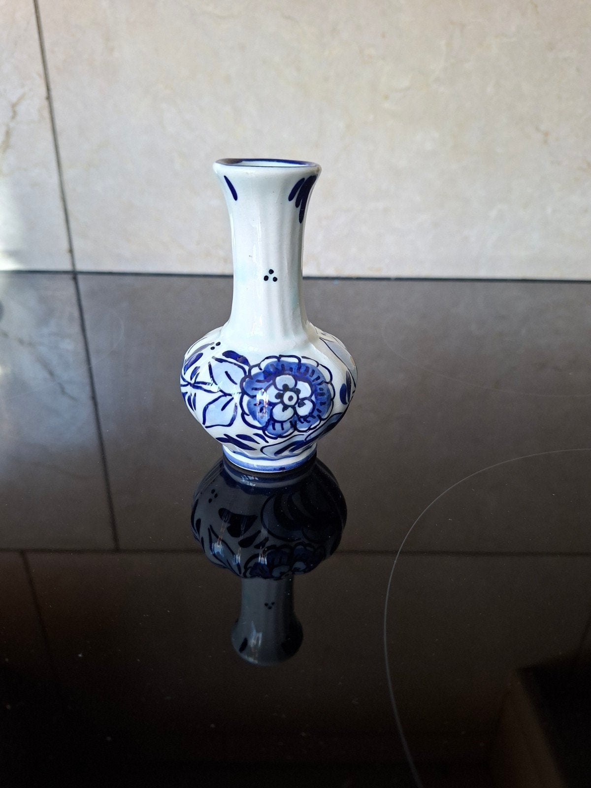Delfts Blauw Mini Vaasje - Handbeschilderd Holland, Antiek en Kunst, Ophalen of Verzenden