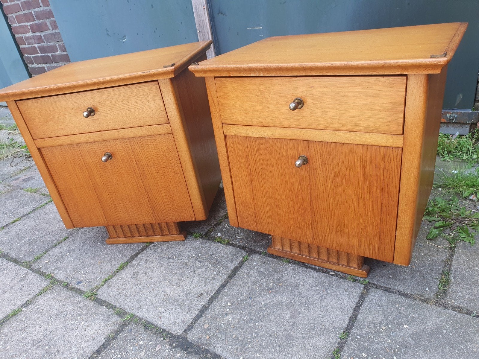 2 Vintage nachtkastjes, Ophalen, Minder dan 45 cm, Zo goed als nieuw, Minder dan 55 cm