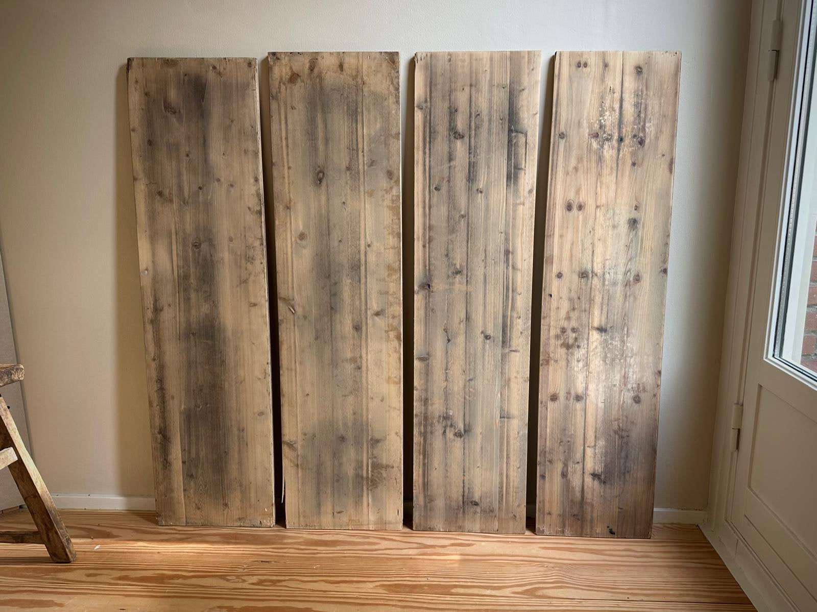 Oude houten planken 4 stuks, Ophalen, Gebruikt, Minder dan 25 mm, Grenen