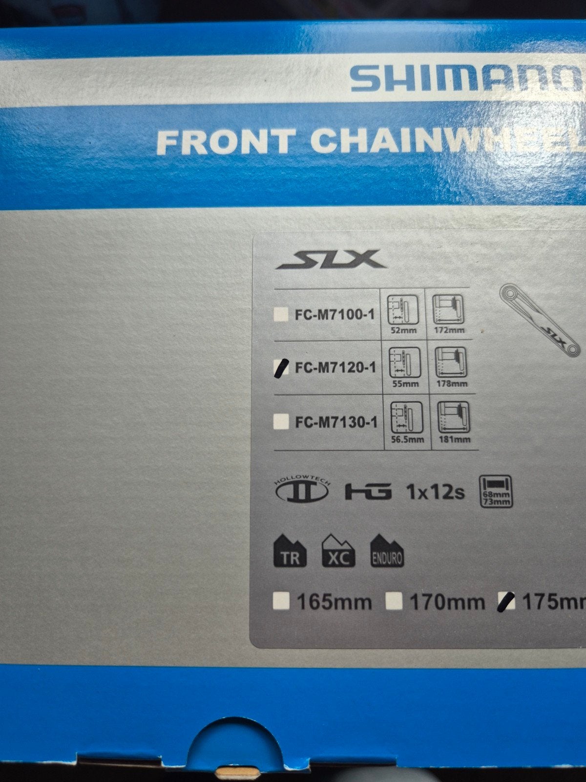 Shimano SLX M7120 Crankstel - Nieuw in verpakking, Fietsen en Brommers, Crankstel of Pedalen, Nieuw, Ophalen of Verzenden, Aluminium