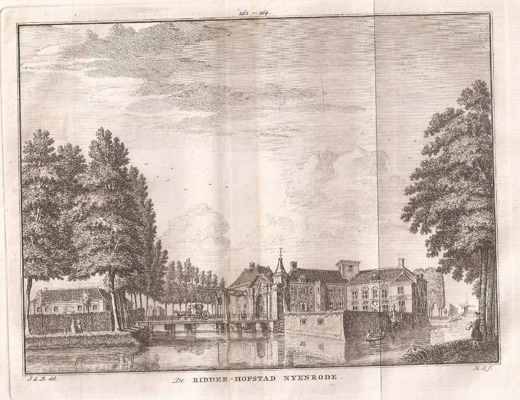 De Ridder-Hofstad Nijenrode Breukelen, Antiek en Kunst, Origineel, 19 cm, Architectuur, Ophalen of Verzenden