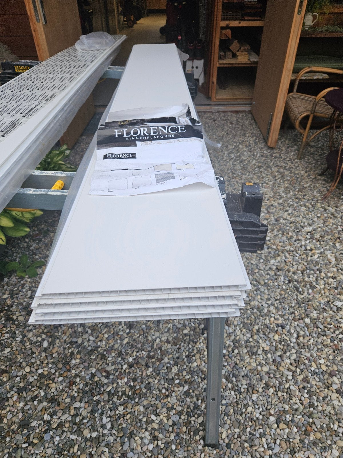Florence kunststof plafond,  kleur Bianco, 4 x 200 cm , 25br, Ophalen, Nieuw
