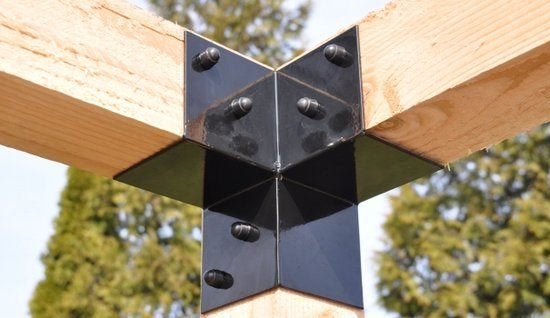 Zwarte metalen pergola hoekverbinder voor houten balken 20, Tuin en Terras, Ophalen, Nieuw, Veranda