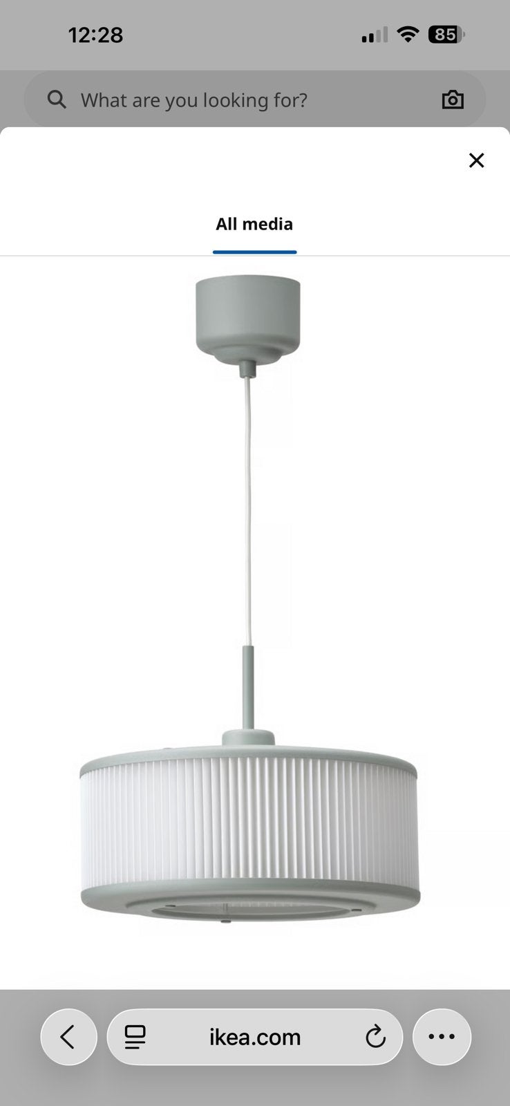 IKEA REMTÅNG hanglamp 38 cm – grijsgroen – nieuw in doos, Ophalen, Nieuw, E27 (groot)