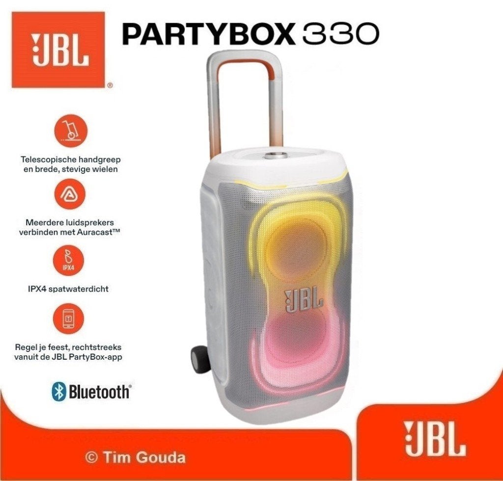 ✅ JBL Partybox 330 Wit - NIEUW, Audio, Tv en Foto, Luidsprekers, 150 watt of meer, JBL, Party speaker, Nieuw