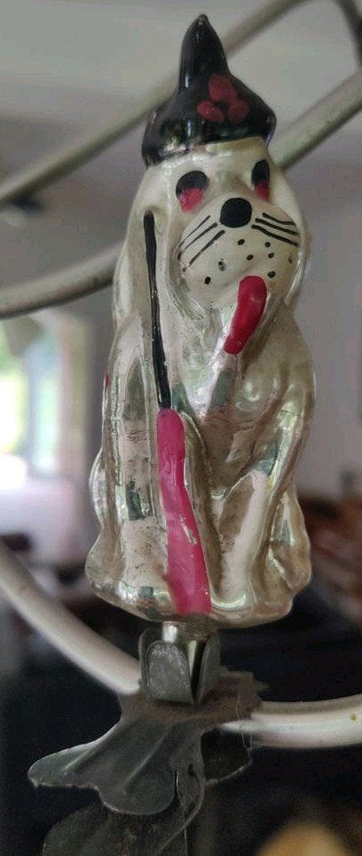 Oud antiek kerstornament hond, Diversen, Ophalen of Verzenden