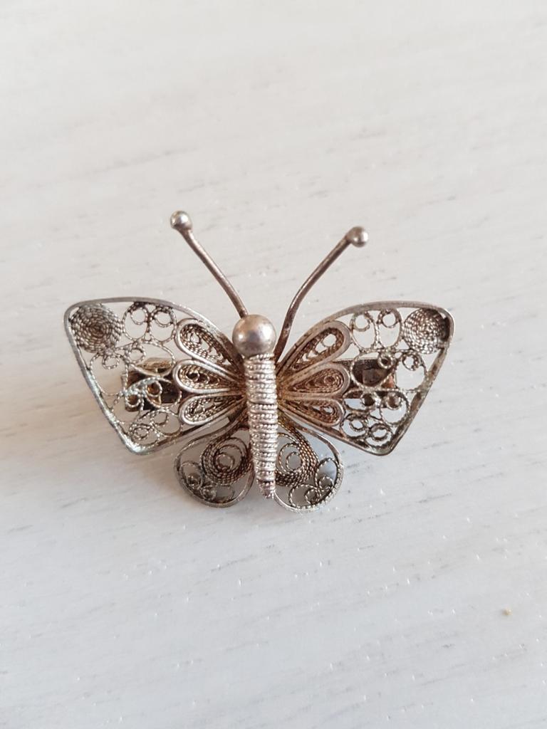Filigrain vlinder broche, Ophalen of Verzenden, Overige materialen