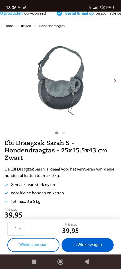 Hondendraagtas nieuw, Ophalen of Verzenden, Nieuw