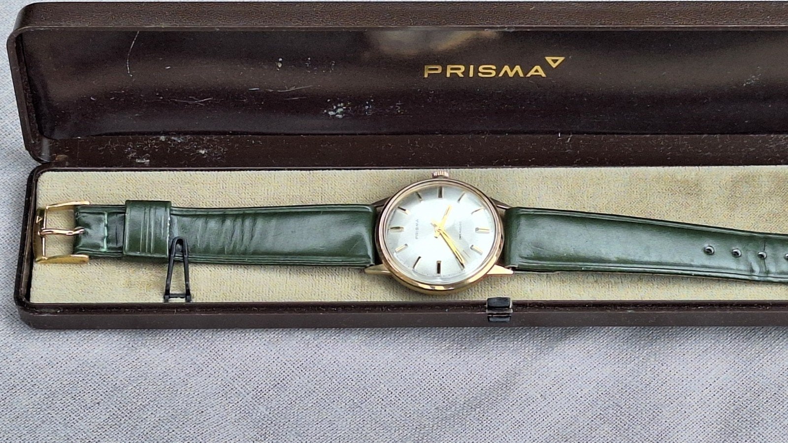 gouden  heren horloge prisma, Overige merken, Polshorloge, Goud, 1960 of later