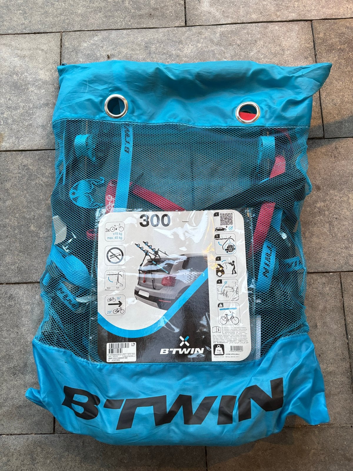 B'Twin 300 Achterklepdrager voor 3 fietsen, Ophalen, 3 fietsen of meer, Gebruikt, Achterklepdrager