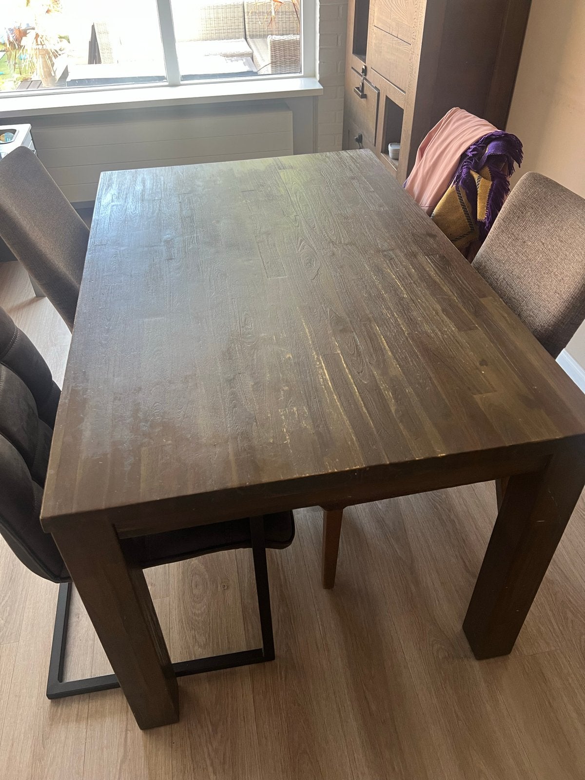 Uitschuifbare eettafel van Henders & Hazel + kast, Ophalen, Gebruikt, 100 tot 150 cm, 150 tot 200 cm