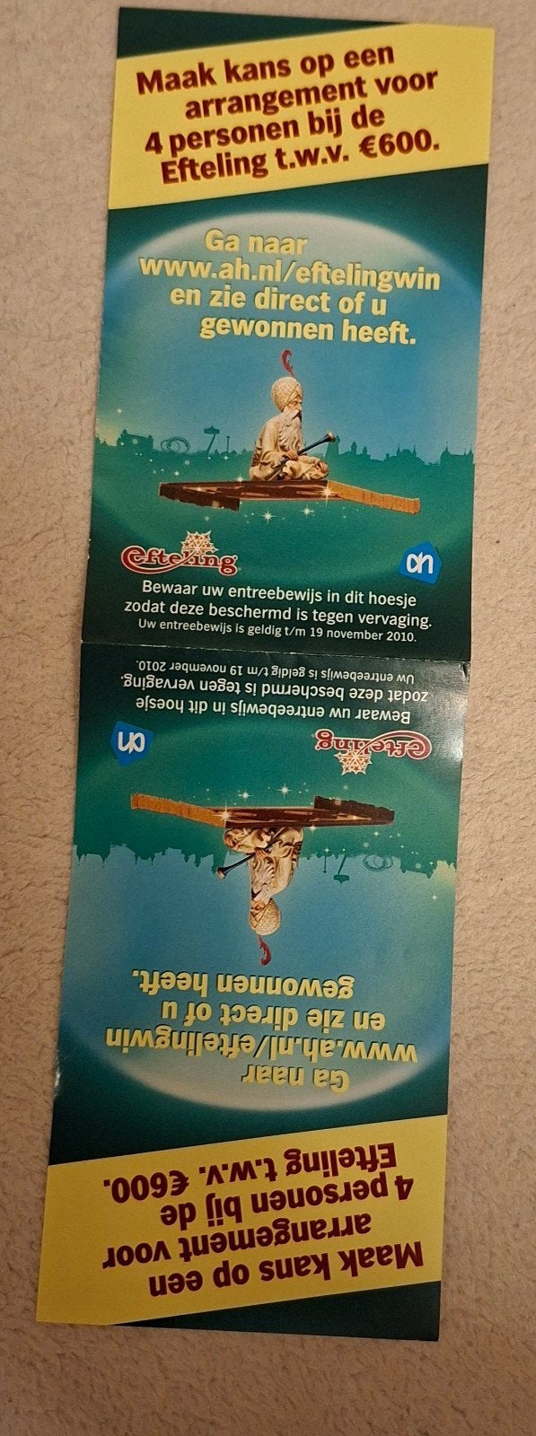Efteling 2010 aktie reclame Albert Heijn, Ophalen of Verzenden, Nieuw, Overige typen