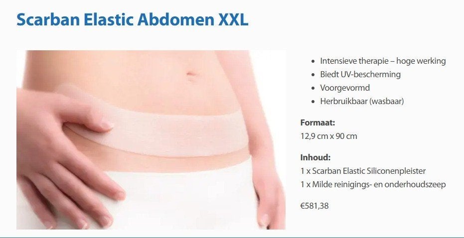 Scarbane Elastic Abdomen XXL - Siliconenpleister, Ophalen of Verzenden, Nieuw, Lichaamsverzorging
