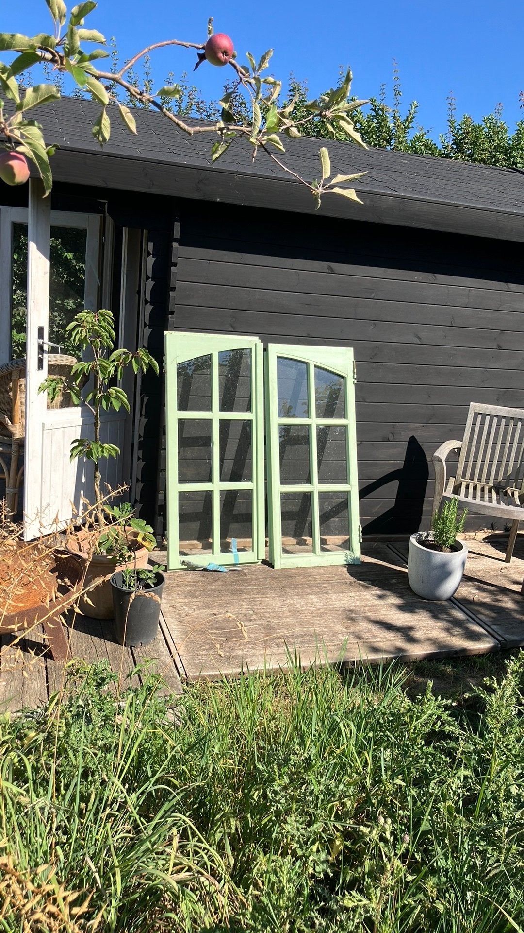 Ramen met kozijn voor tuinhuis, Ophalen, Gebruikt, Tuinhuis, 250 tot 500 cm