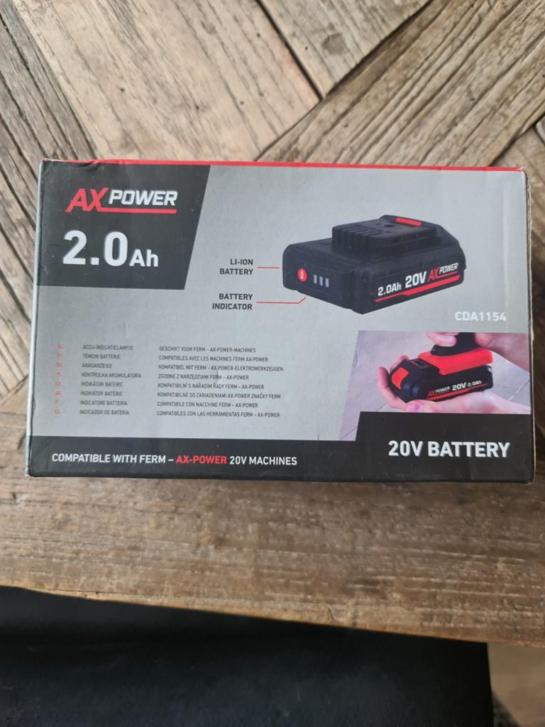 AX Power 20V 2.0Ah Li-Ion Accu met Indicator -  laatste 6, Ophalen of Verzenden, Nieuw