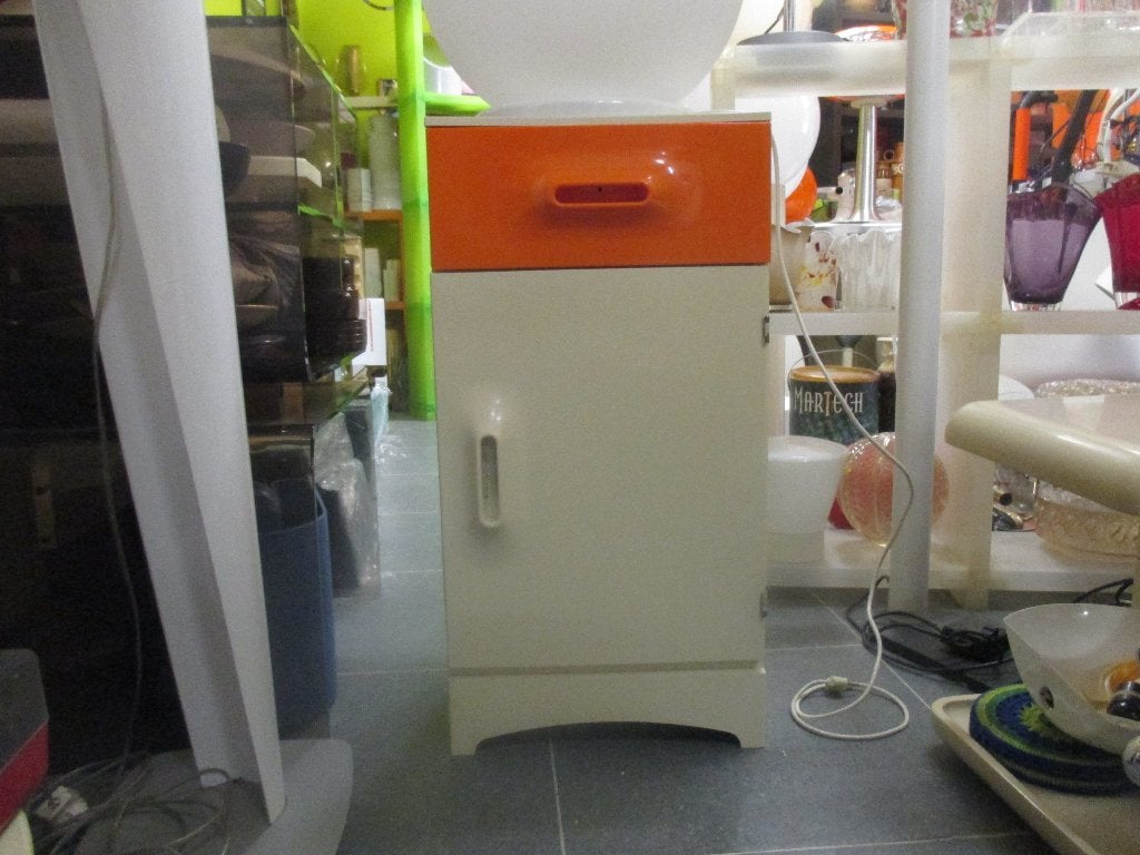 kunststof kastje oranje lade space age design jaren 70 retro, Gebruikt, ?, Kunststof, ?