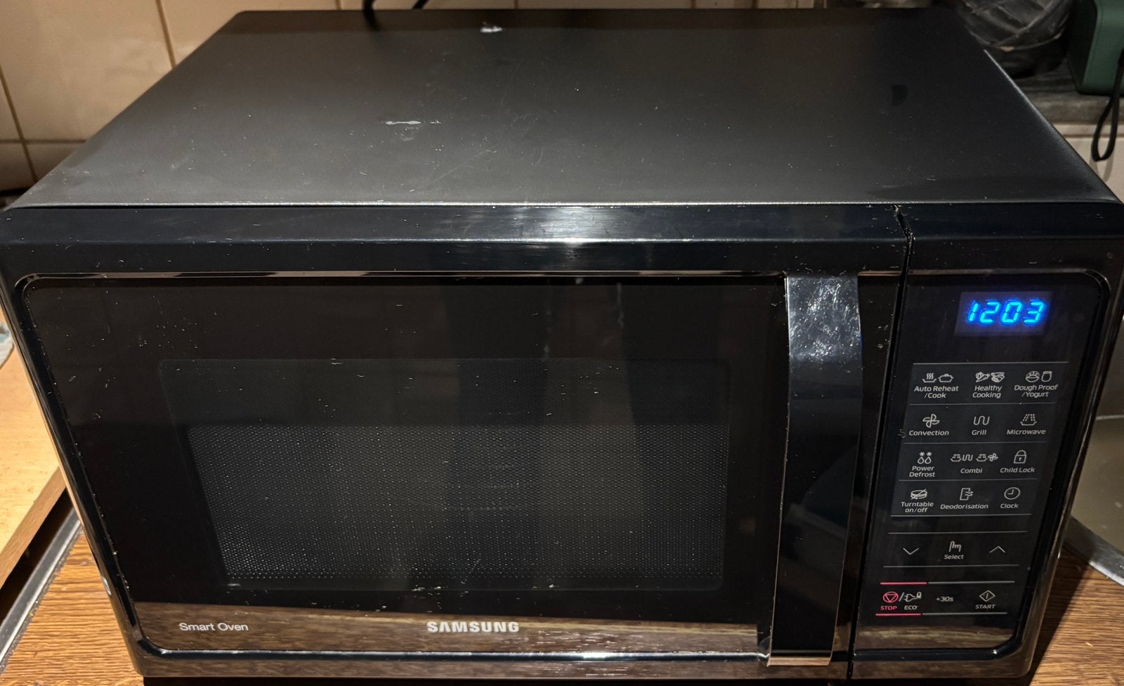 Samsung MC28H5013AK combimagnetron - Zo goed als nieuw, Ophalen, Combimagnetron, Grill, Zo goed als nieuw