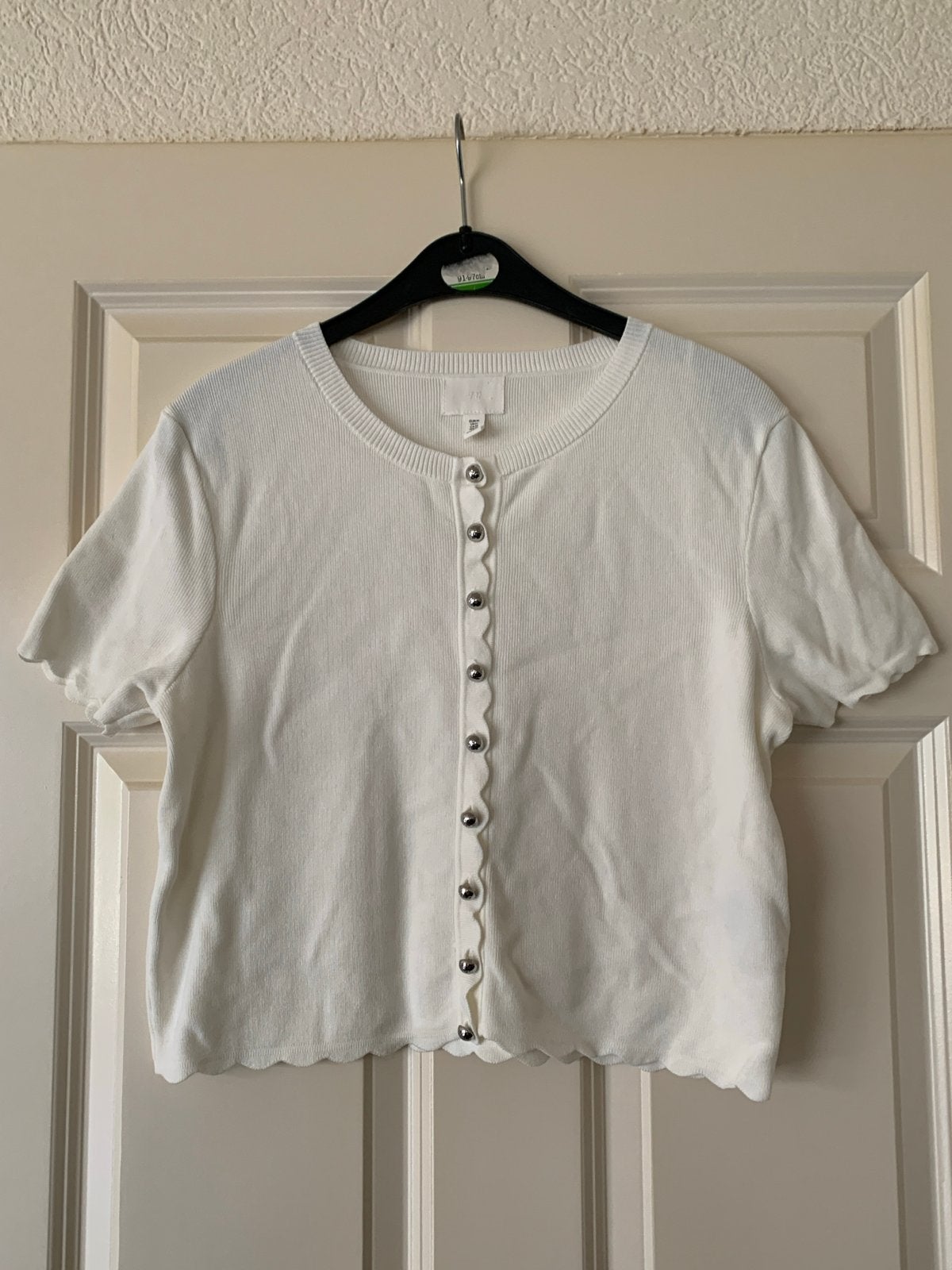 H&M wit gebreid vestje met knoopjes - Maat M, Ophalen of Verzenden, Gedragen, Maat 38/40 (M), Wit