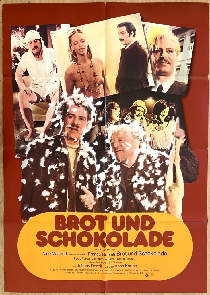 Brot und Schokolade (1974) - Originele filmposter, Verzenden, Zo goed als nieuw, A1 t/m A3, Film en Tv