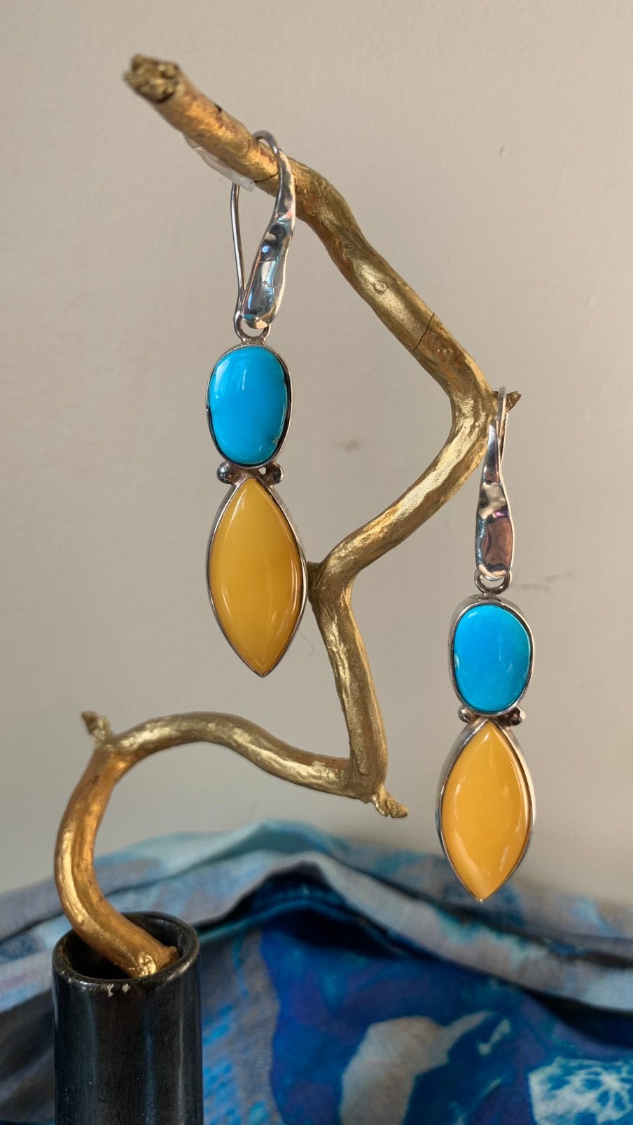 Turkoois turquoise sleeping beauty barnsteen zeldzaam uniek, Ophalen of Verzenden, Nieuw, Zilver, Met edelsteen
